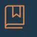 Copper line icon of a book with a ribbon bookmark