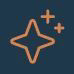 Copper line icon of sparkling stars